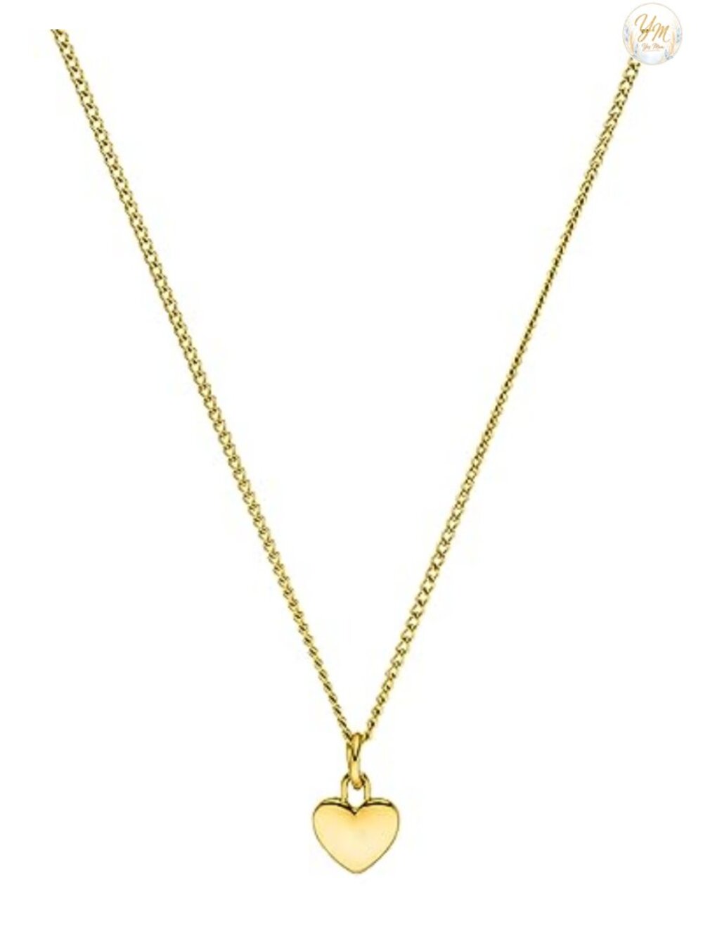 Heart Charm Necklace 18K Gold plated Waterproof Stainless Steel Adjustable